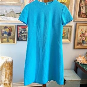 True vintage aqua fitted mini dress